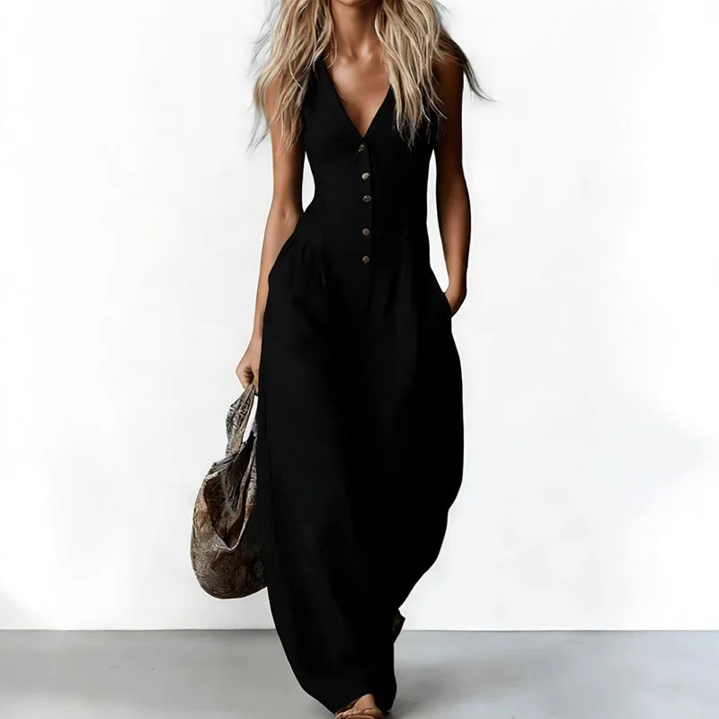 Ethereal Linen Wide-Leg Jumpsuit