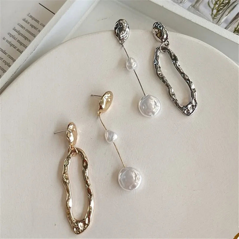 Ethereal Pearl Geometric Studs