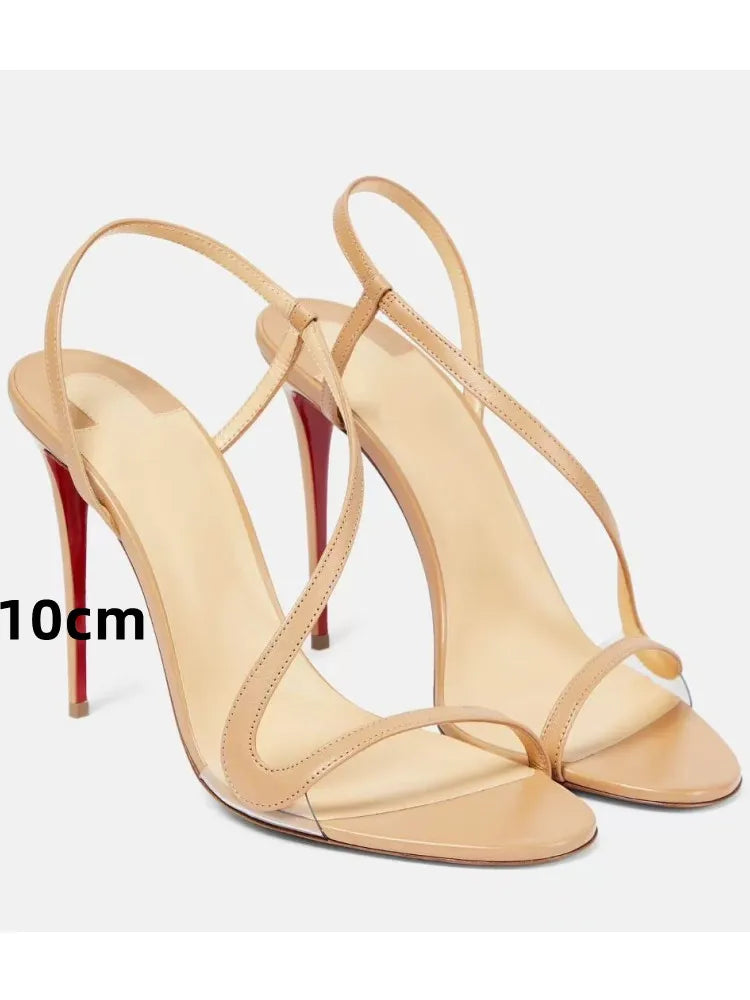 Sexy high-heeled sandals with snake laces