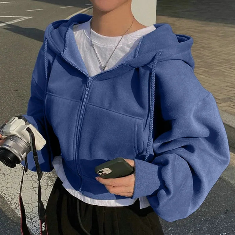 Hooded Sweatshirt Versatile Cropped