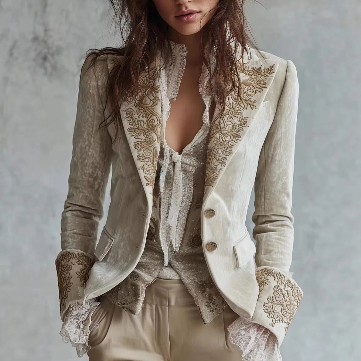 Button-down Vest With Ethereal Print
