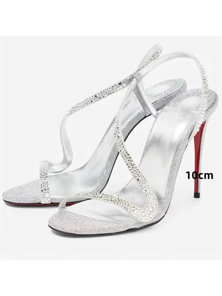 Sexy high-heeled sandals with snake laces