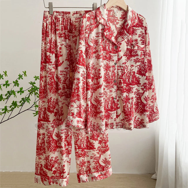 Midnight Bloom Satin Set