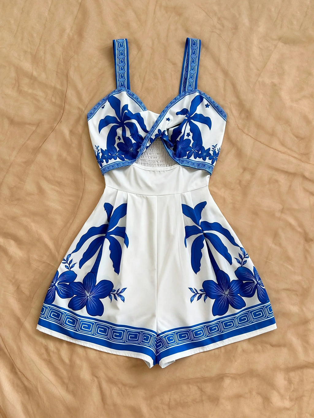Azure Hollow-Out Jumpsuit