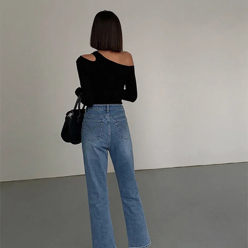 Cropped Off-shoulder with asymmetrical