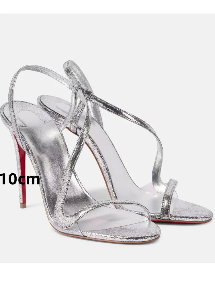 Sexy high-heeled sandals with snake laces