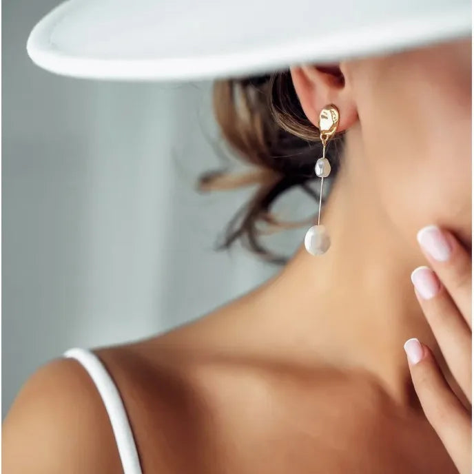 Ethereal Pearl Geometric Studs