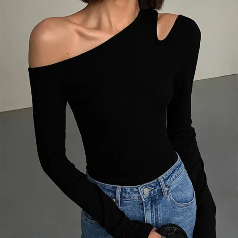 Cropped Off-shoulder with asymmetrical