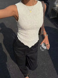 Cyber-Chic Hollow Tank Top
