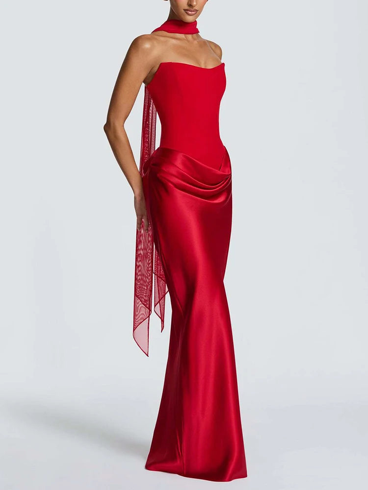 The Sunset Serenade Empire Gown