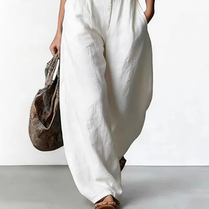 Ethereal Linen Wide-Leg Jumpsuit