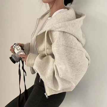 Hooded Sweatshirt Versatile Cropped