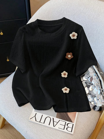 Sculpted Bloom Tee Top