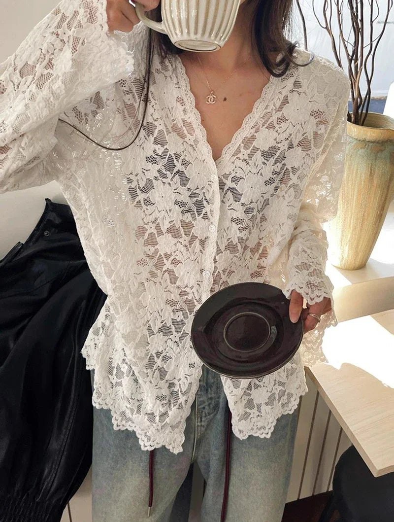 Nostalgic Sheer Party Shirt