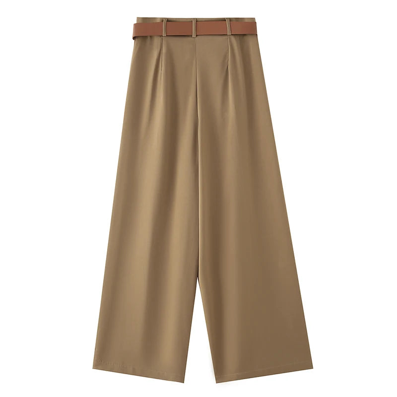 Ivory Horizon Wide-Leg Pants