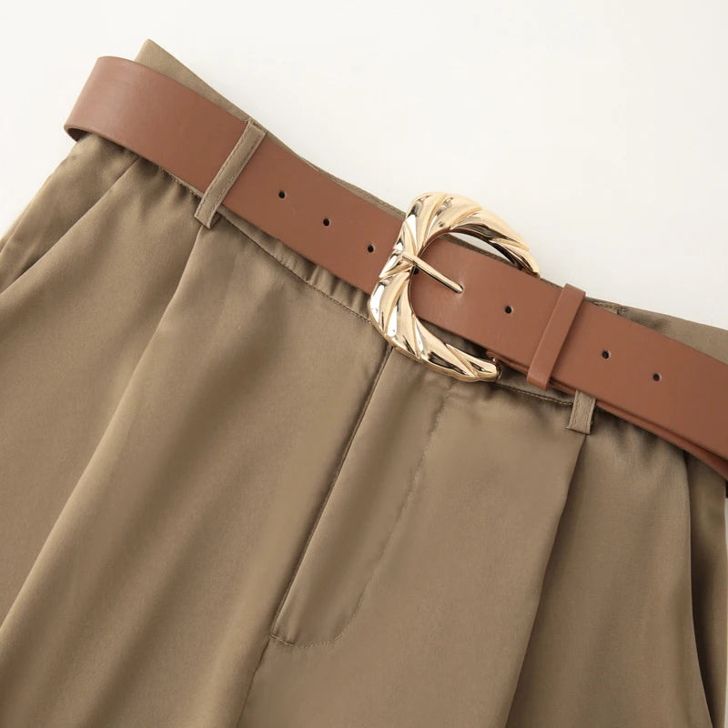 Ivory Horizon Wide-Leg Pants