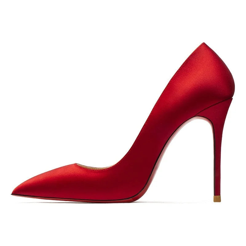Midnight Silk Stiletto Shoes