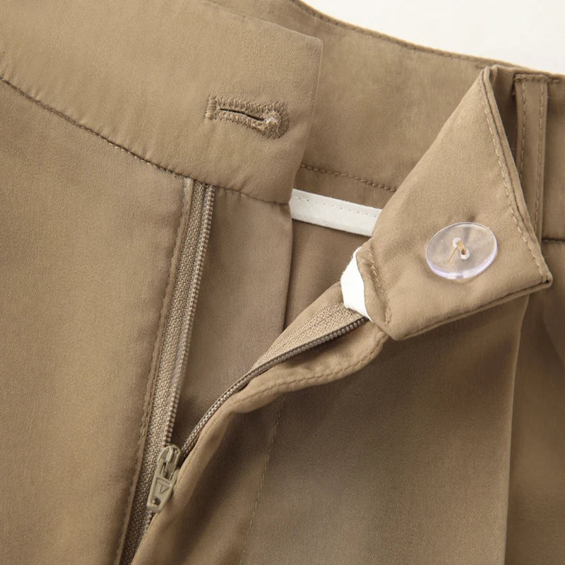 Ivory Horizon Wide-Leg Pants
