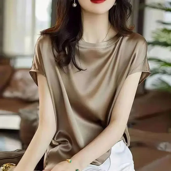 Satin Lustre Blouse Tee