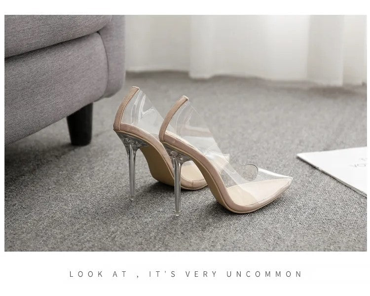 Clear Sandals Perspex Stilettos High Heels